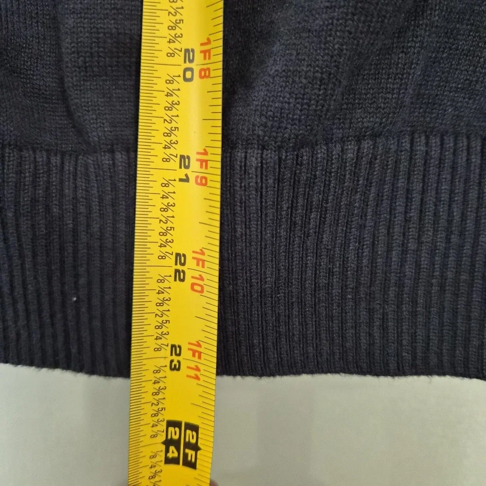 BANANA REPUBLIC Gray Heather Blue Cotton Baseball Sweater‎ Jacket Size M